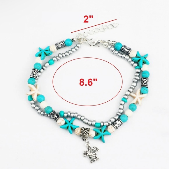 Turquoise Turtle Anklet - Picture 6 of 8